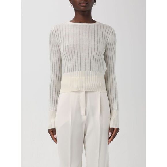 MAX MARA STUDIO Sweaters - Max Mara Studio Ivory Ribbed Crewneck Sweater - Women's XS